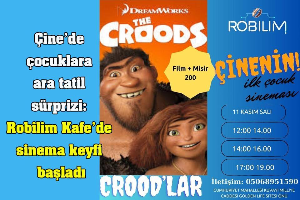 Çine’de çocuklara ara tatil sürprizi: Robilim Kafe’de sinema keyfi başladı