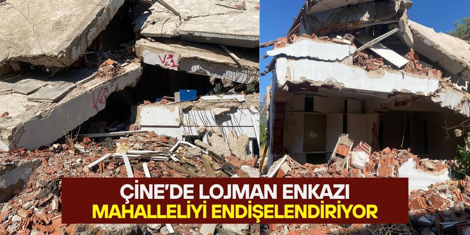 Çine'de lojman enkazı mahalleliyi endişelendiriyor