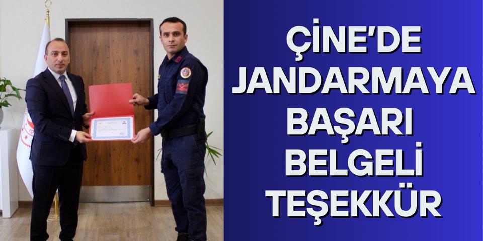 Çine’de jandarmaya başarı belgeli teşekkür