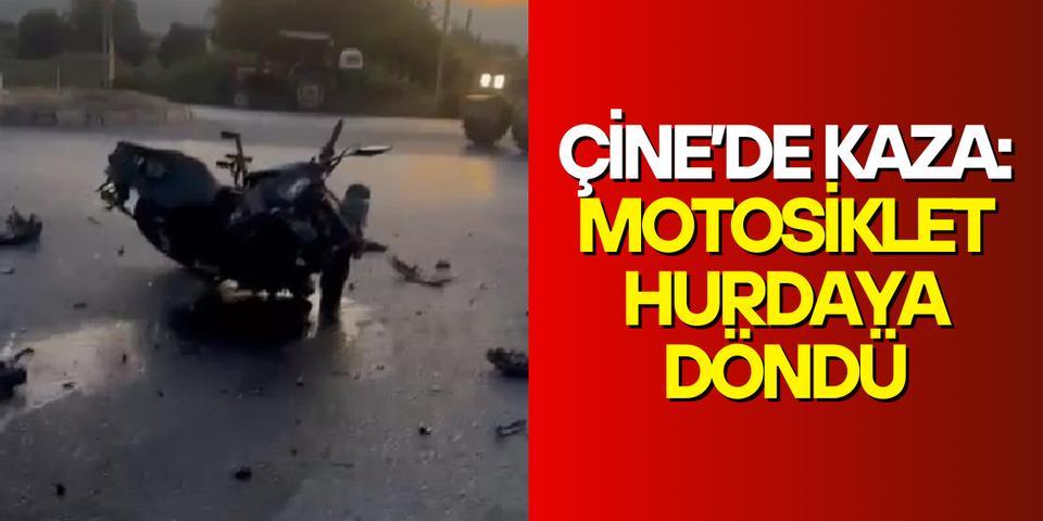 Çine’de kaza: motosiklet hurdaya döndü